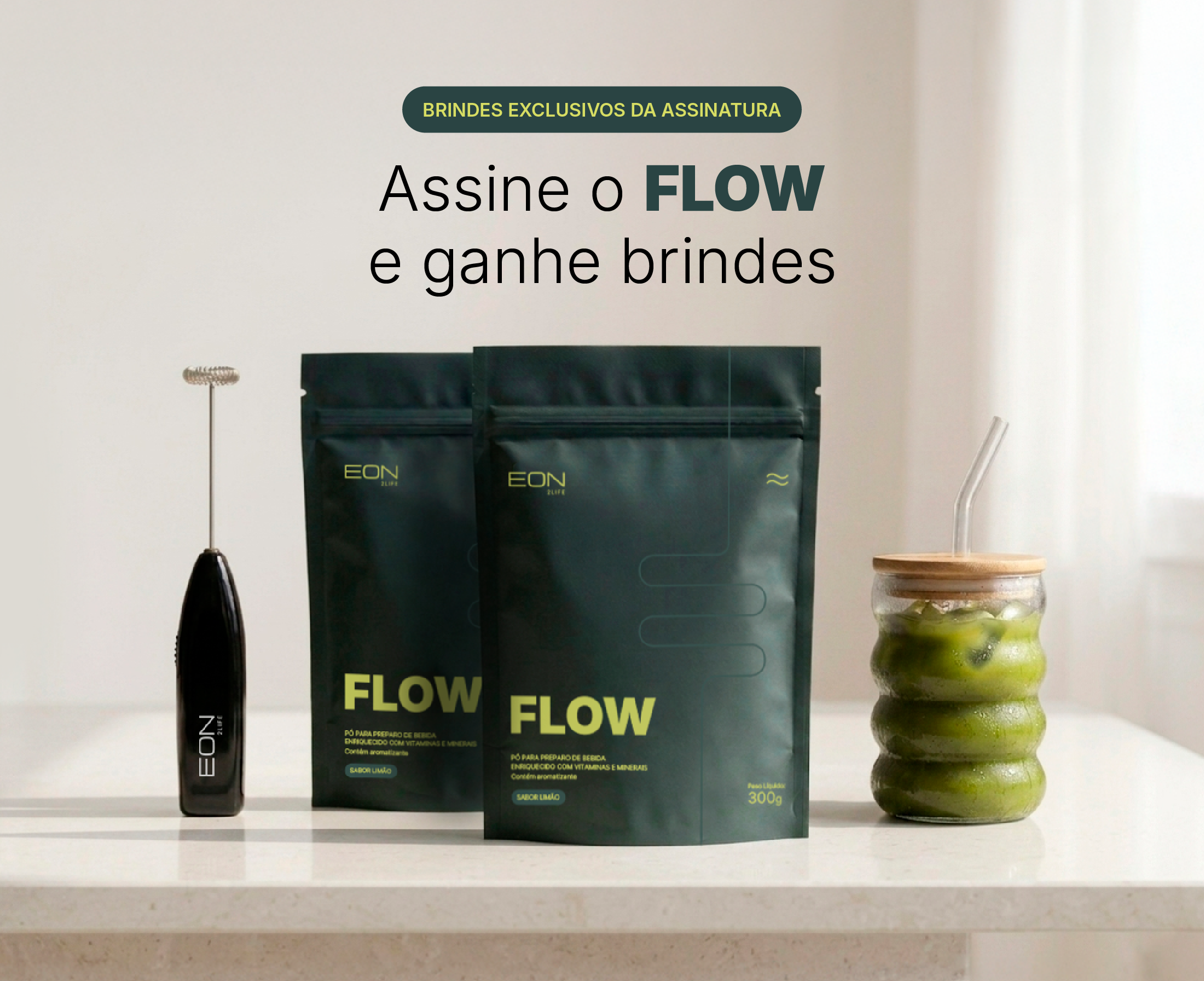 FLOW - Bebida funcional em pó com fibras e vitaminas - Sabor Limão (300g | 30 doses) - Homepage